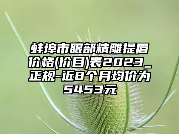 蚌埠市眼部精雕提眉价格(价目)表2023_正规-近8个月均价为5453元