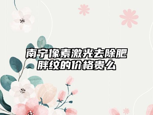 南宁像素激光去除肥胖纹的价格贵么