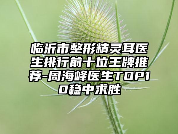 临沂市整形精灵耳医生排行前十位王牌推荐-周海峰医生TOP10稳中求胜