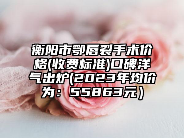 衡阳市鄂唇裂手术价格(收费标准)口碑洋气出炉(2023年均价为：55863元）