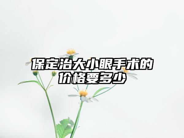 保定治大小眼手术的价格要多少