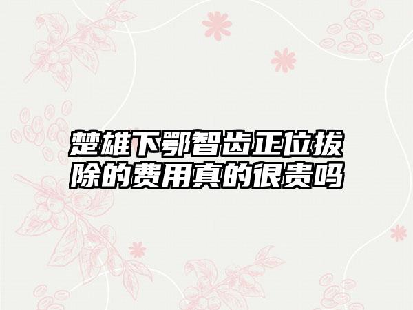 楚雄下鄂智齿正位拔除的费用真的很贵吗