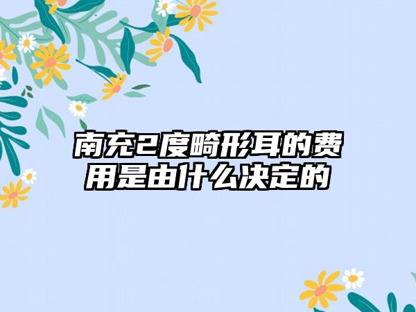 南充2度畸形耳的费用是由什么决定的