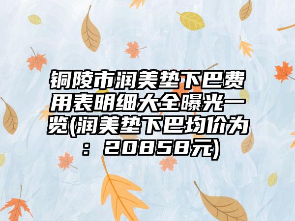 铜陵市润美垫下巴费用表明细大全曝光一览(润美垫下巴均价为：20858元)