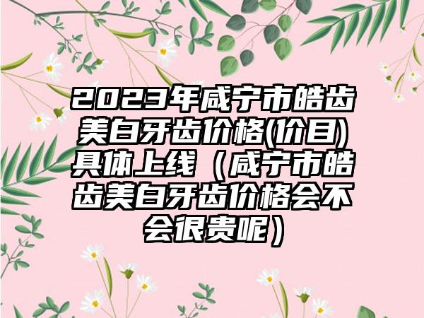 2023年咸宁市皓齿美白牙齿价格(价目)具体上线（咸宁市皓齿美白牙齿价格会不会很贵呢）