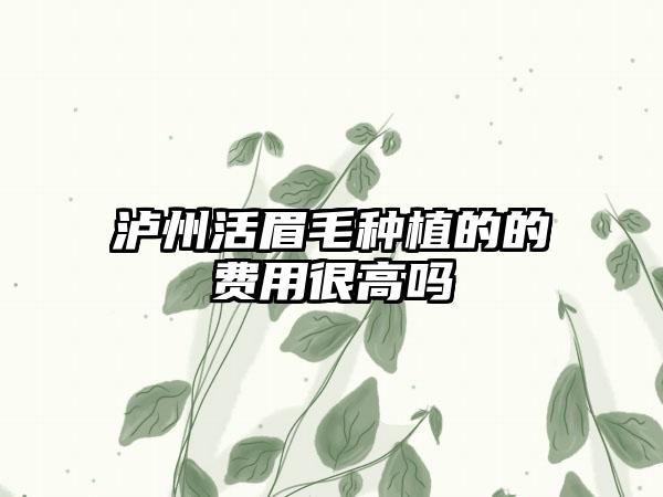 泸州活眉毛种植的的费用很高吗