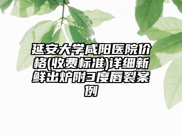 延安大学咸阳医院价格(收费标准)详细新鲜出炉附3度唇裂案例