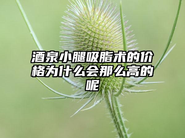 酒泉小腿吸脂术的价格为什么会那么高的呢