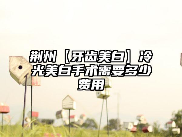 荆州【牙齿美白】冷光美白手术需要多少费用