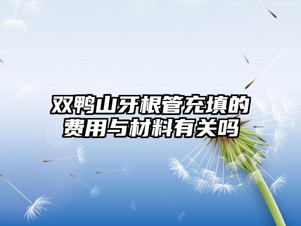 双鸭山牙根管充填的费用与材料有关吗