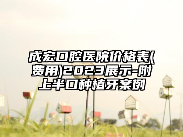 成宏口腔医院价格表(费用)2023展示-附上半口种植牙案例