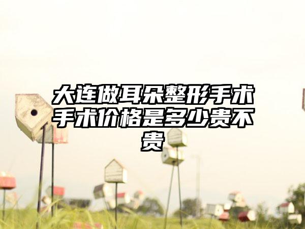 大连做耳朵整形手术手术价格是多少贵不贵