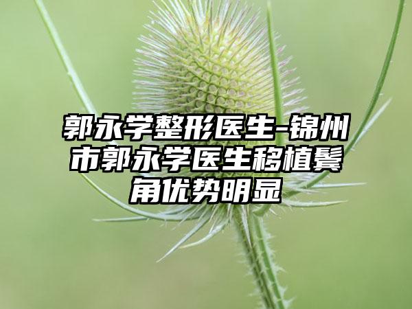 郭永学整形医生-锦州市郭永学医生移植鬓角优势明显