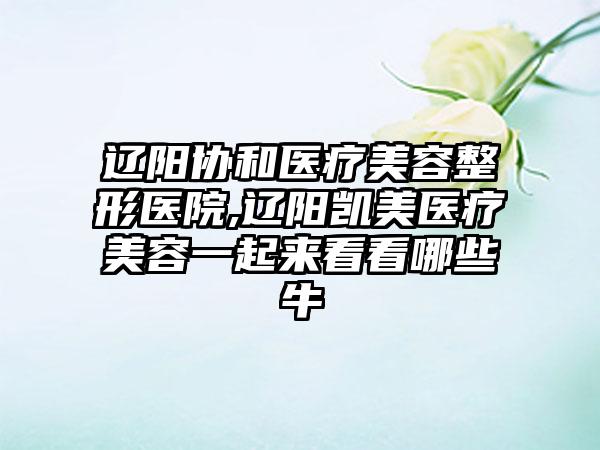 辽阳协和医疗美容整形医院,辽阳凯美医疗美容一起来看看哪些牛