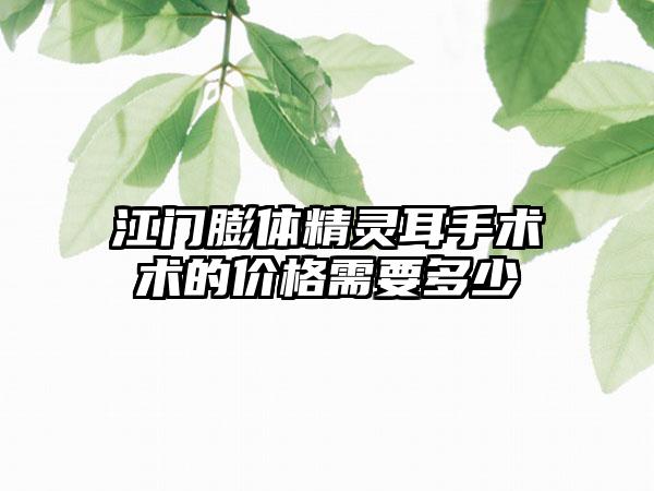 江门膨体精灵耳手术术的价格需要多少