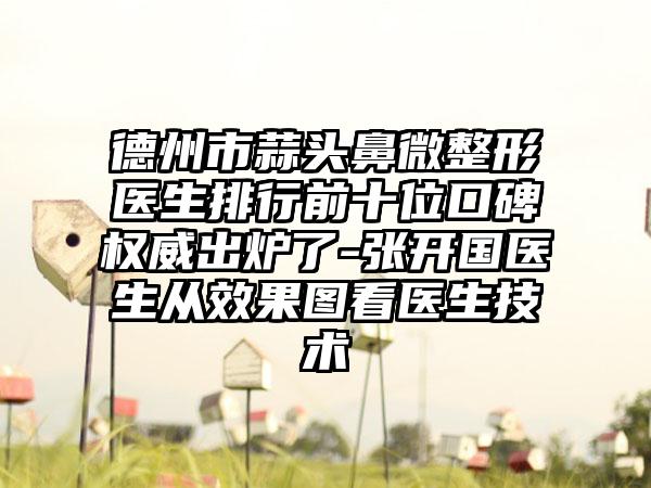 德州市蒜头鼻微整形医生排行前十位口碑权威出炉了-张开国医生从效果图看医生技术