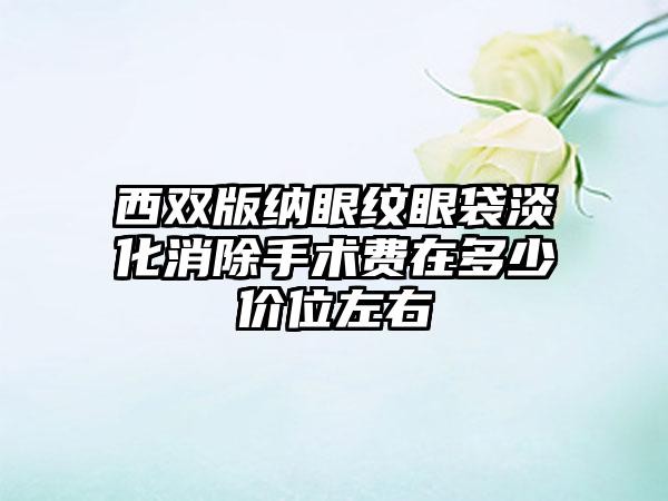 西双版纳眼纹眼袋淡化消除手术费在多少价位左右