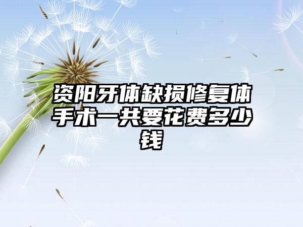 资阳牙体缺损修复体手术一共要花费多少钱