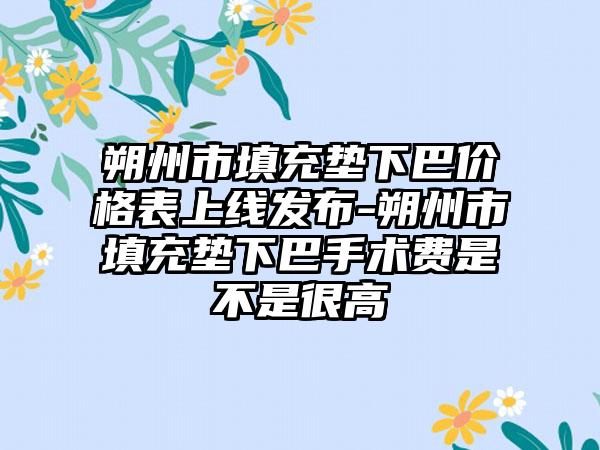 朔州市填充垫下巴价格表上线发布-朔州市填充垫下巴手术费是不是很高