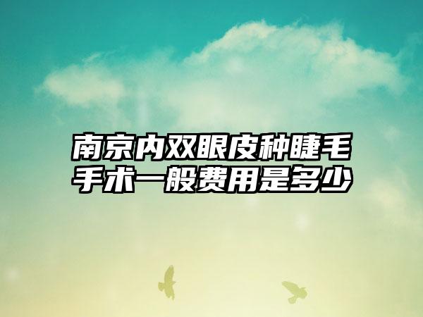 南京内双眼皮种睫毛手术一般费用是多少