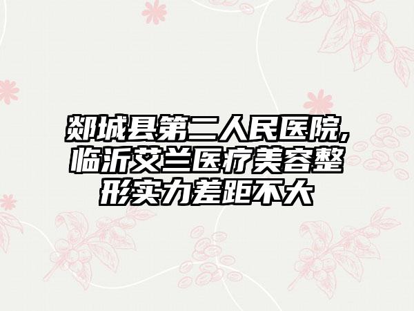 郯城县第二人民医院,临沂艾兰医疗美容整形实力差距不大