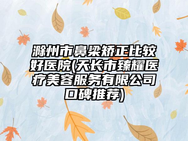 滁州市鼻梁矫正比较好医院(天长市臻耀医疗美容服务有限公司口碑推荐)