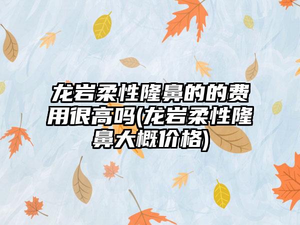 龙岩柔性隆鼻的的费用很高吗(龙岩柔性隆鼻大概价格)