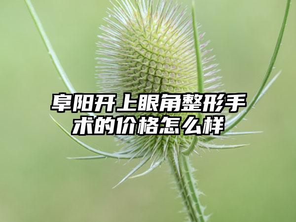 阜阳开上眼角整形手术的价格怎么样