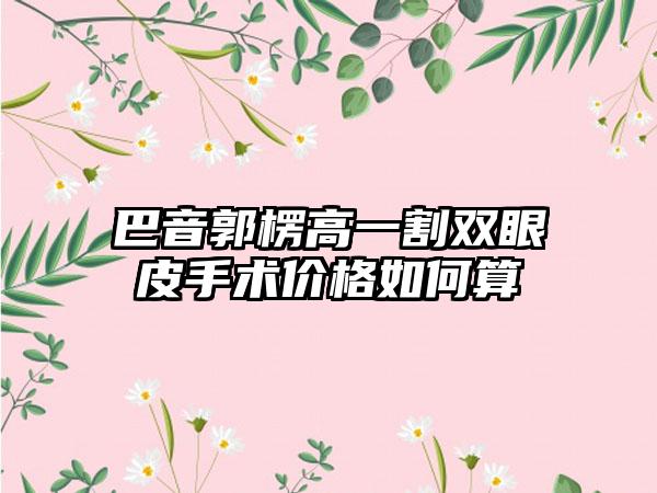 巴音郭楞高一割双眼皮手术价格如何算