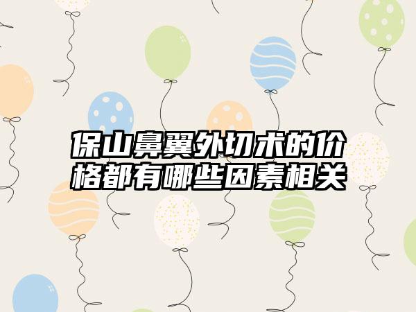 保山鼻翼外切术的价格都有哪些因素相关