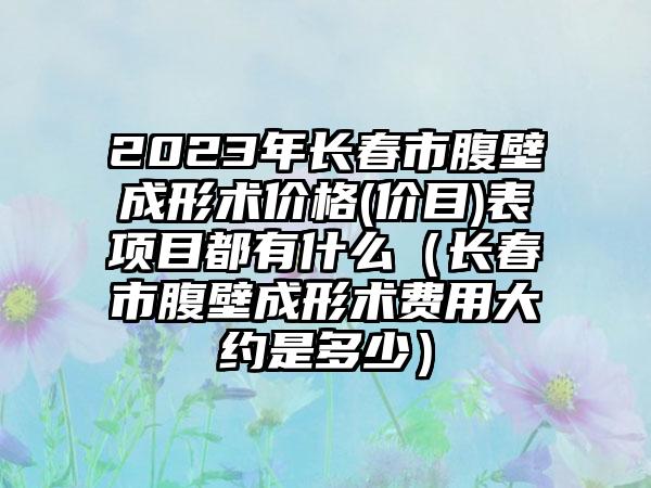 2023年长春市腹壁成形术价格(价目)表项目都有什么（长春市腹壁成形术费用大约是多少）