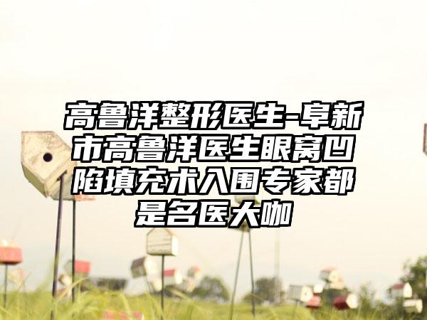 高鲁洋整形医生-阜新市高鲁洋医生眼窝凹陷填充术入围专家都是名医大咖