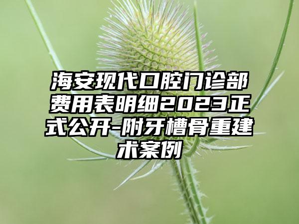 海安现代口腔门诊部费用表明细2023正式公开-附牙槽骨重建术案例