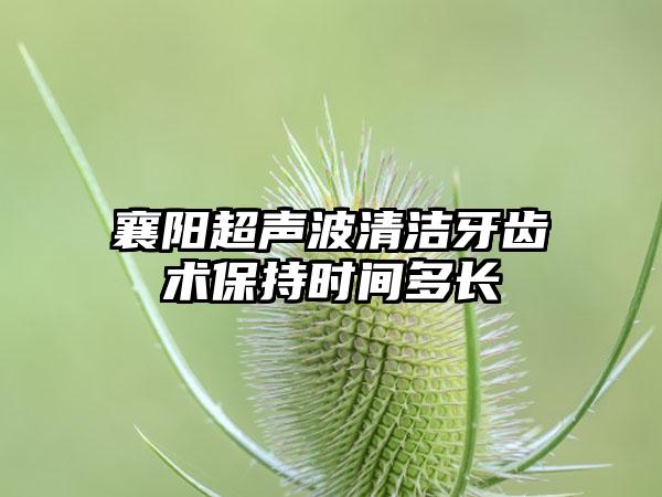 襄阳超声波清洁牙齿术保持时间多长