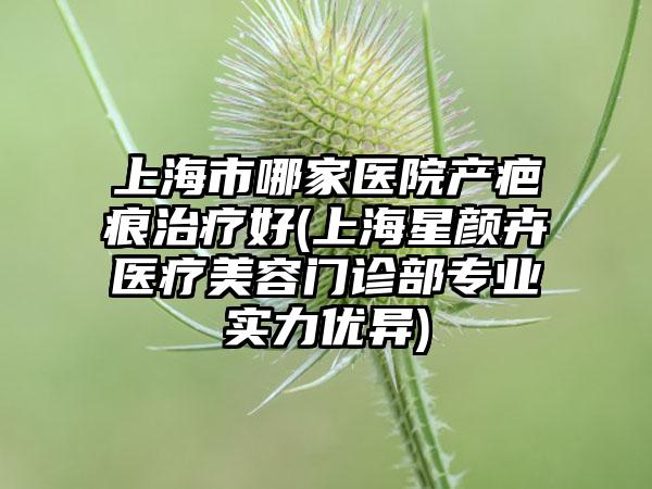 上海市哪家医院产疤痕治疗好(上海星颜卉医疗美容门诊部专业实力优异)