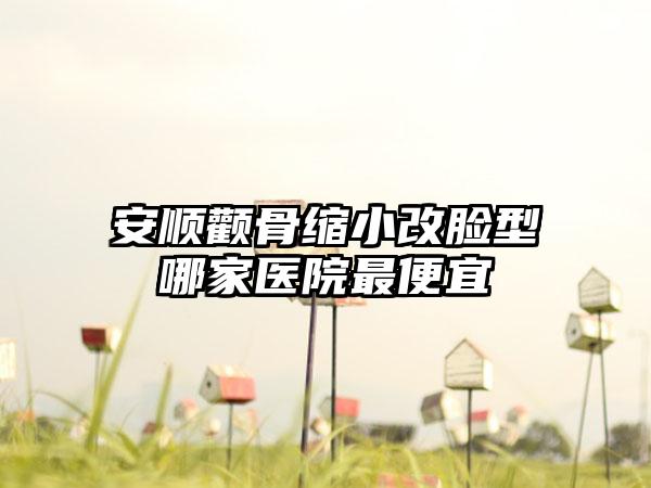 安顺颧骨缩小改脸型哪家医院最便宜