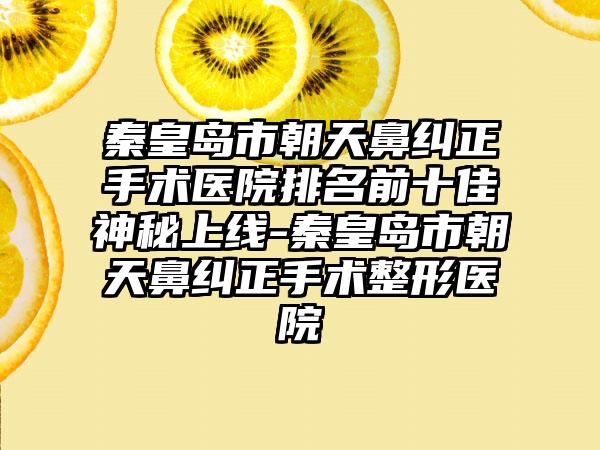 秦皇岛市朝天鼻纠正手术医院排名前十佳神秘上线-秦皇岛市朝天鼻纠正手术整形医院