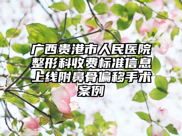 广西贵港市人民医院整形科收费标准信息上线附鼻骨偏移手术案例