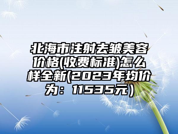 北海市注射去皱美容价格(收费标准)怎么样全新(2023年均价为：11535元）