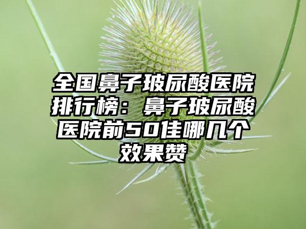 全国鼻子玻尿酸医院排行榜：鼻子玻尿酸医院前50佳哪几个效果赞