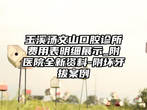 玉溪汤文山口腔诊所费用表明细展示_附医院全新资料-附坏牙拔案例