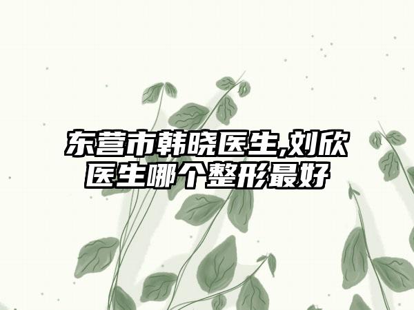 东营市韩晓医生,刘欣医生哪个整形最好