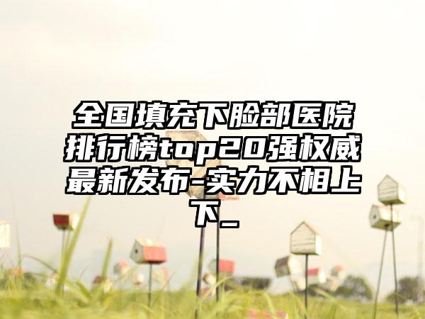 全国填充下脸部医院排行榜top20强权威最新发布-实力不相上下_