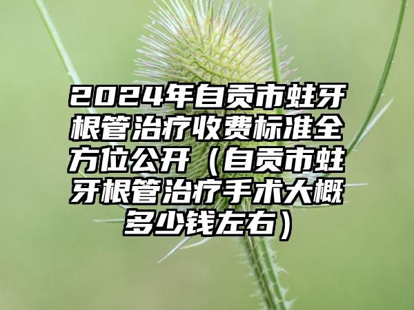 2024年自贡市蛀牙根管治疗收费标准全方位公开（自贡市蛀牙根管治疗手术大概多少钱左右）