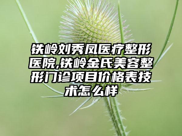 铁岭刘秀凤医疗整形医院,铁岭金氏美容整形门诊项目价格表技术怎么样