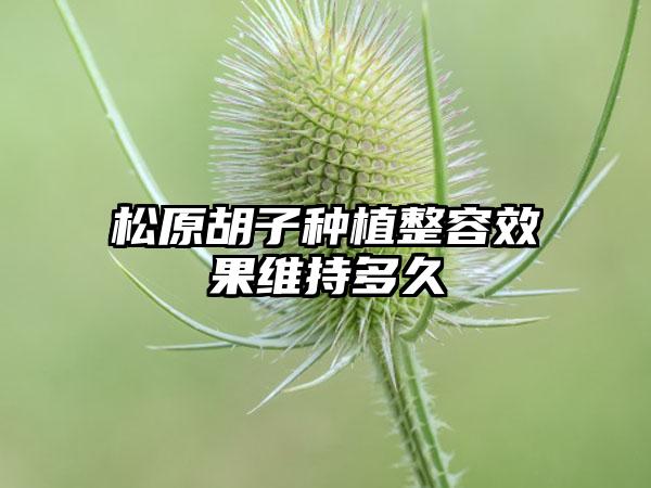 松原胡子种植整容效果维持多久