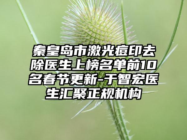 秦皇岛市激光痘印去除医生上榜名单前10名春节更新-于智宏医生汇聚正规机构