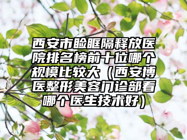 西安市睑眶隔释放医院排名榜前十位哪个规模比较大（西安博医整形美容门诊部看哪个医生技术好）