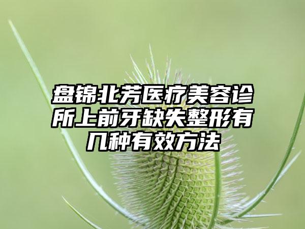 盘锦北芳医疗美容诊所上前牙缺失整形有几种有效方法