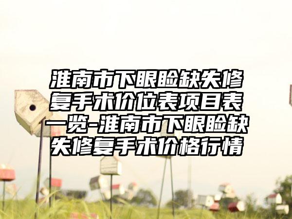 淮南市下眼睑缺失修复手术价位表项目表一览-淮南市下眼睑缺失修复手术价格行情